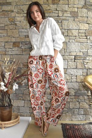 Riad Nights Relaxesd Barrel Pant Rust